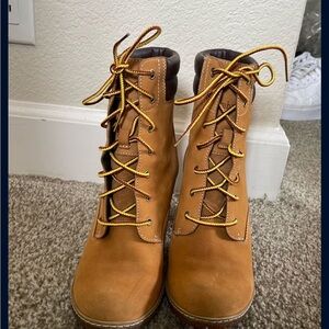 Women's Tan Lace-Up Boots